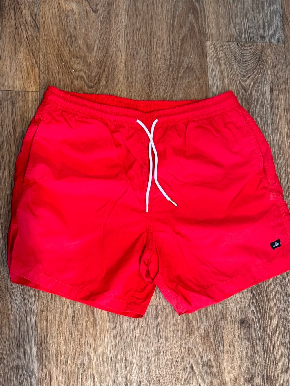 Men's Wahts Red Swim Trunks - Classic Drawstring